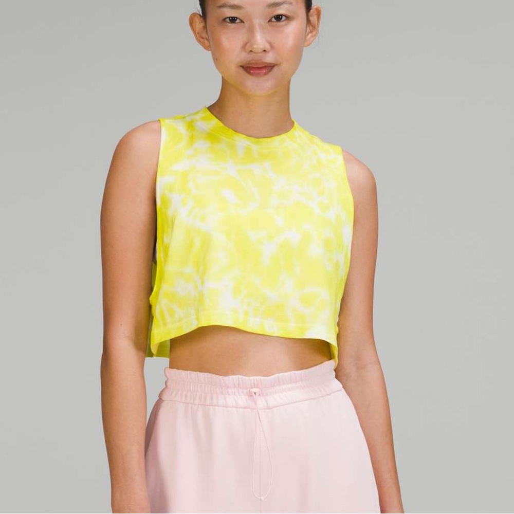 Yellow lulu Tie-Dye Crop Top